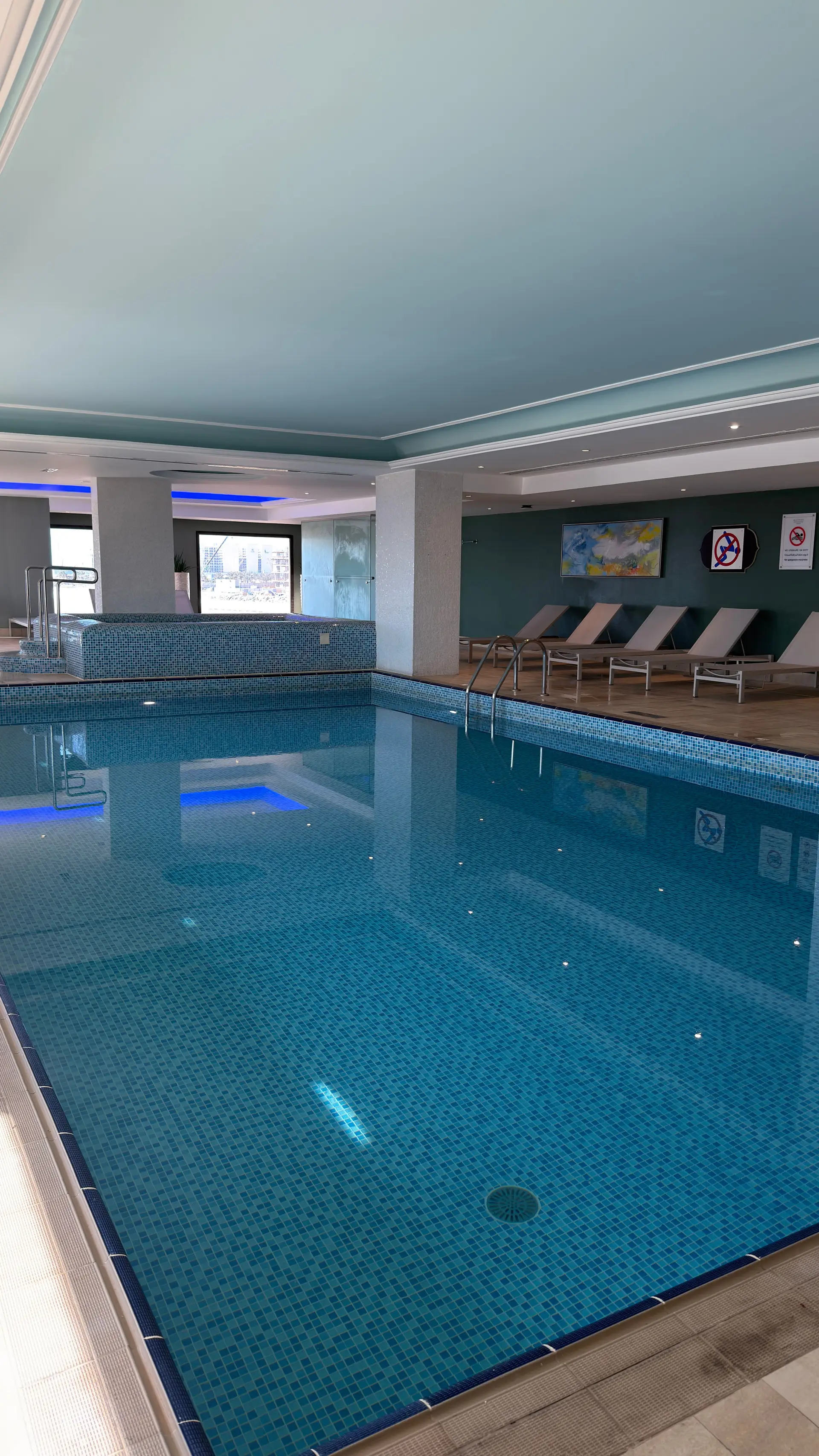 Spacious indoor swimming pool