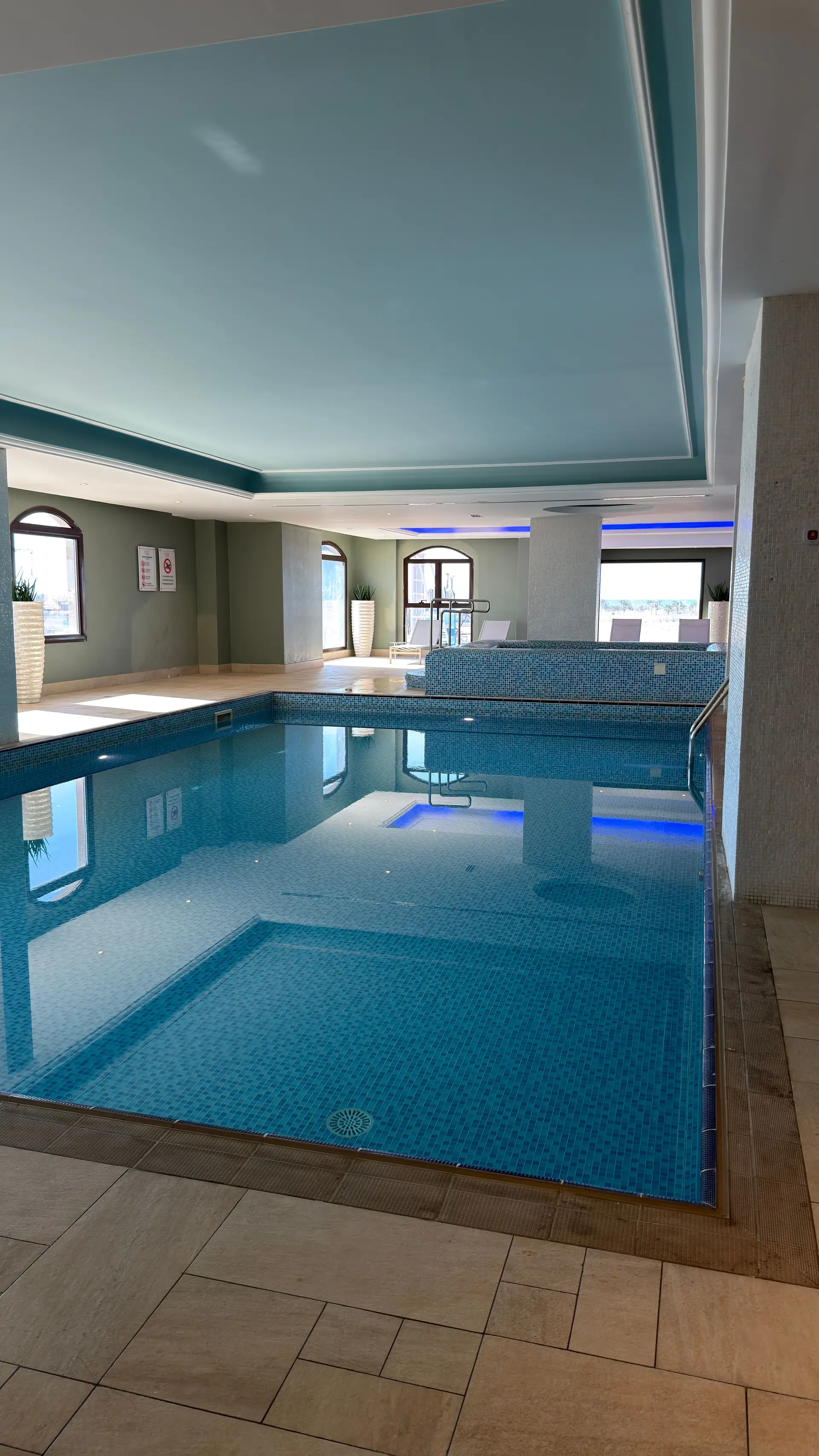 Modern indoor spa and pool area