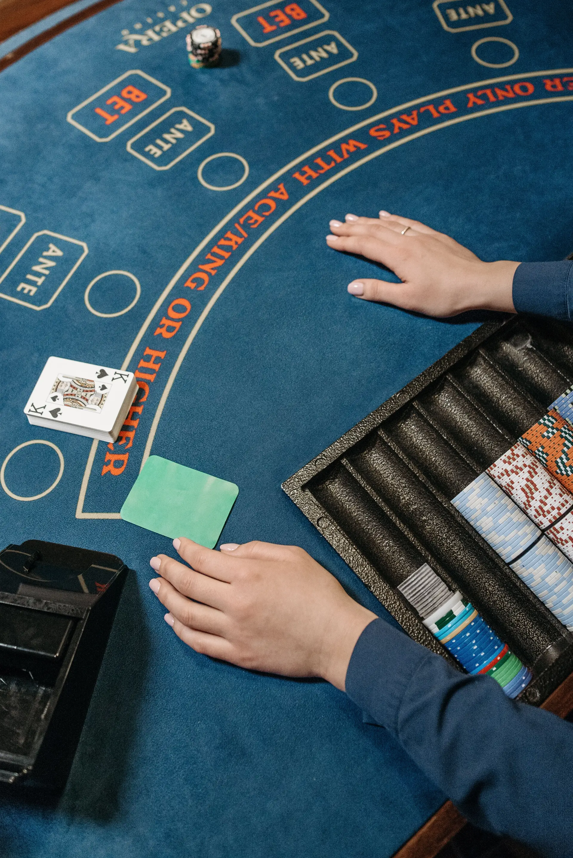 Close-up of roulette table layout